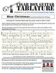 blue christmas as performed by elvis presley 3 string open g gdg cigar box guitar tablature - Blue Christmas Song blue christmas as performed by elvis presley 3 string open g gdg cigar box guitar tablature - Blue Christmas Song