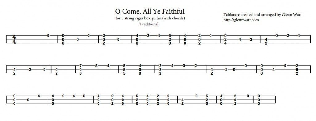O Come All ye Faithful - Melody and Chords - Click the image above to view the printable PDF.